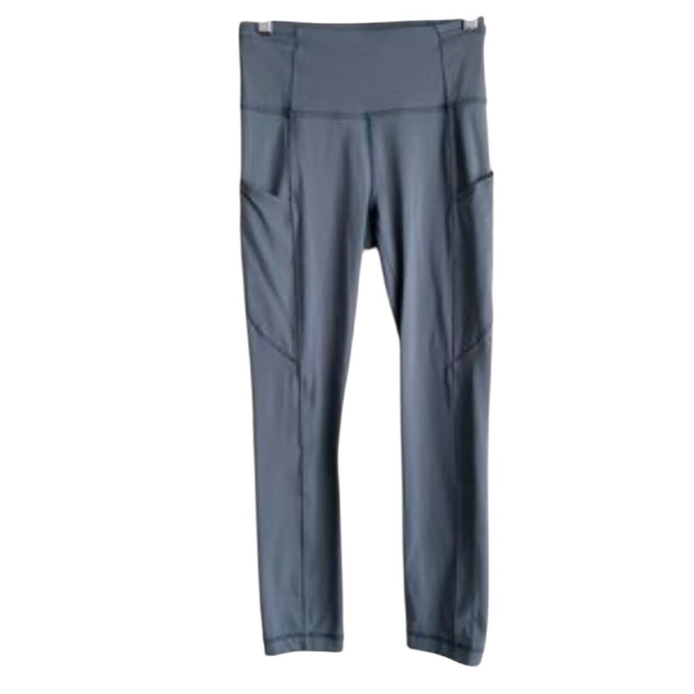 Lululemon Align High Rise Crop 21" Gray Leggings Yoga Pants Size 6‎ Pockets